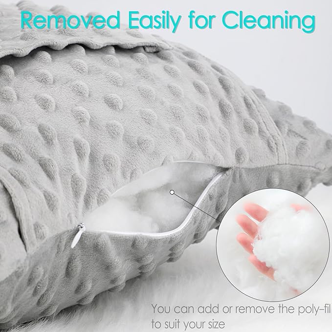 Heart Surgery Pillow Shock Absorbing for Open Heart Surgery After Bypass Coughing with 2 Pockets - Recovery Gifts with Hands Placement Pouch, Minky Dot Gray