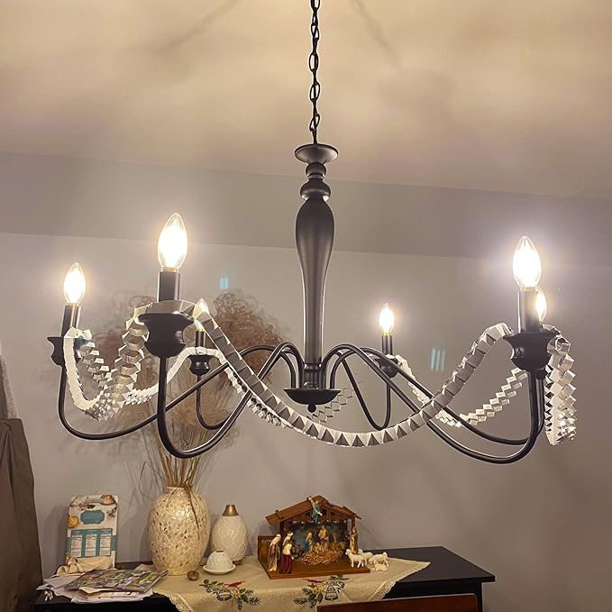 CRLight 6W 3000K Dimmable LED Candelabra Bulb Soft White, 80W Equivalent 800LM, E12 LED Light Bulbs, B11 Candle Clear Glass Decorative Chandelier Bulbs, Smooth Dimming Version, 8 Pack