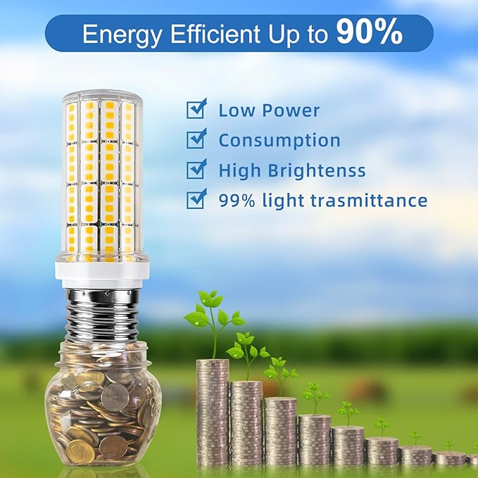 LED Light Bulb 2500lumen 200w Equivalent Super Bright 3000K Warm Daylight White 20W LED Bulbs Waterproof E26/E27 Medium Base for Outdoor Indoor Home Garage Backyard LED Corn Light Bulb Pack of 4
