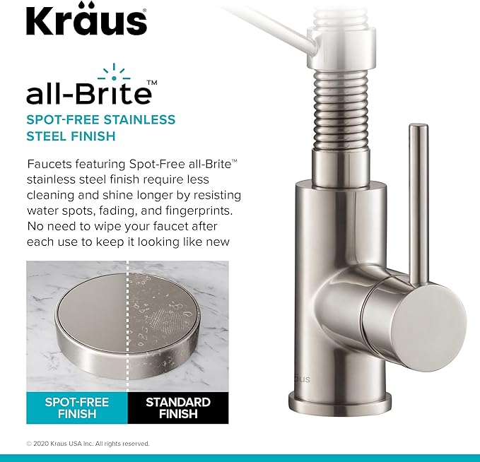 Kraus KPF-1610-FF-100CH Bolden Commercial Style Pull-Down Kitchen Purita Water Filter Faucet Combo, Chrome
