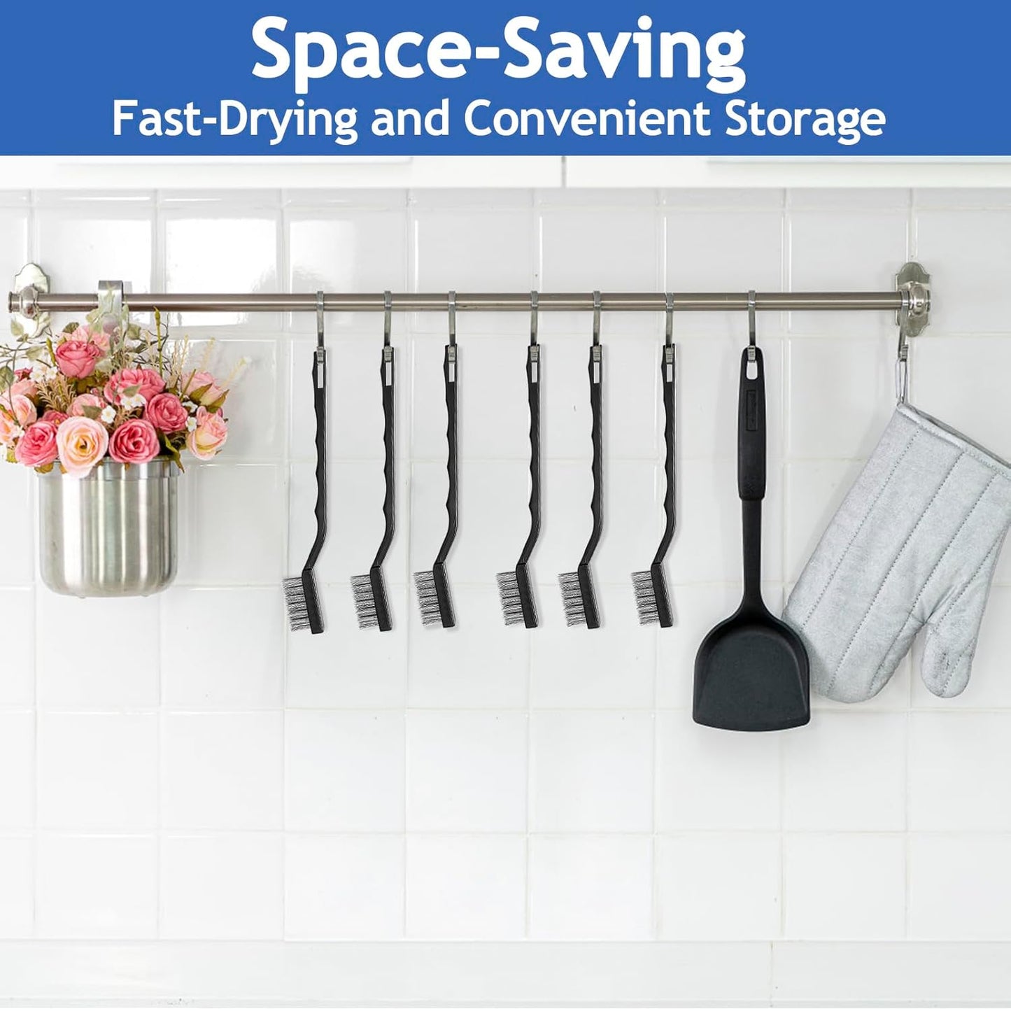 Jeffbaubl 30 Pieces Mini Wire Brush,6.7 Inch Stainless Steel Scratch Brushes,Wire Bristles Brush,Curved Handle Masonry Brushes Wire Bristle for Cleaning Welding Slag and Rust