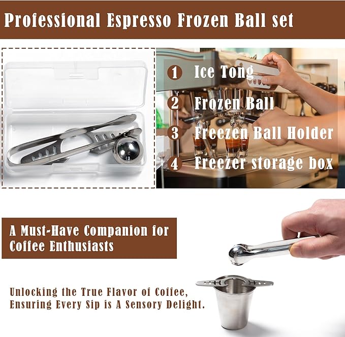 Espresso Frozen Ball for Espresso Coffee Espresso Cooling Tool Stainless Steel Chiller Ball/Ice Sphere, Espresso Cooler (NOT SOLID)