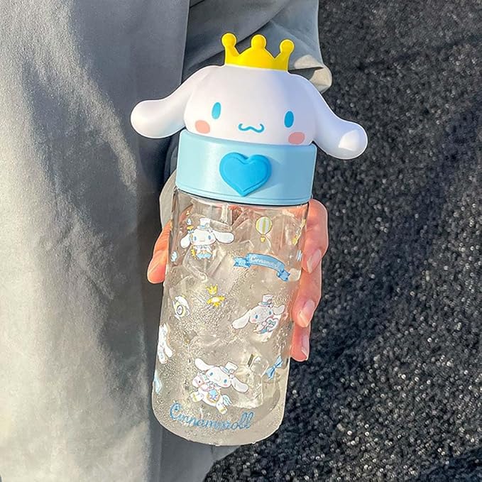 Kawaii Cartoon Water Bottle, 500ML Cute Anime Portable Drinking Bottle for Outdoor, Office, Travel, Birthday Gift