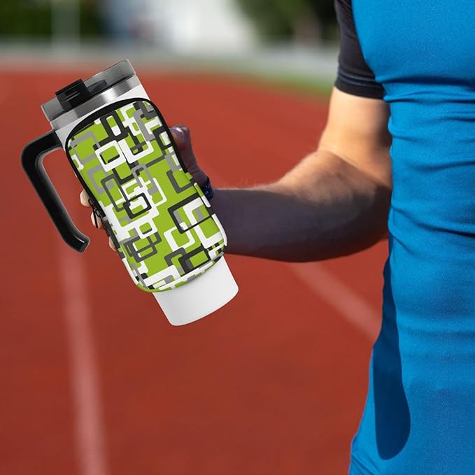 Galaxy Mandala Water Bottle Pouch for Stanley Cup 40oz 30oz,Personalized Gym Purse for Men Women, Tumbler Pouch with Versatile Pocket Water Bottle Bag for Cards, Keys, Phone