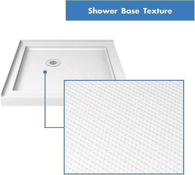 DreamLine SlimLine 42 in. D x 42 in. W x 2 3/4 in. H Double Threshold Shower Base in Biscuit, DLT-1042420-22