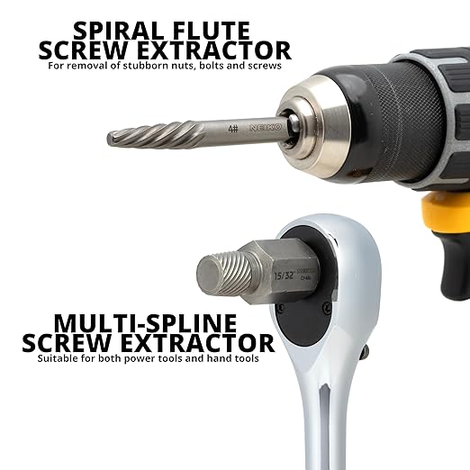 NEIKO 04208A Master Screw, Nut, & Bolt Extractor, 36 Piece Lug Nut Removal Tool, 3/8 Dr., Deep and Shallow Stripped Bolt Extractor Socket Set, Rounded Bolt Removal tool, Nut Remover Socket Set, CR-Mo