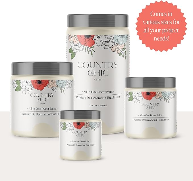 Country Chic All-in-One Chalk Paint for Furniture, Cabinets, Home Decor, Eco-Friendly, Matte Finish, Built-In Primer & Top Coat for Wood, Metal - Yellow Wellies (Yellow) - 4 oz (118 ml)