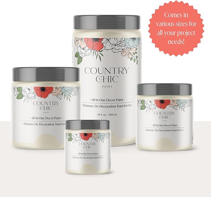 Country Chic All-in-One Chalk Paint for Furniture, Cabinets, Home Decor, Eco-Friendly, Matte Finish, Built-In Primer & Top Coat for Wood, Metal - Fancy Frock (Light Blue) - 4 oz (118 ml)