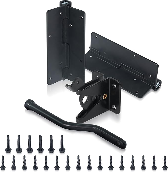 Fencer Wire Heavy Duty Garden Fence Hardware Kit, Metal Gate Lock and Latch for Outdoor Fence Barrier, Fencing Border Accessories