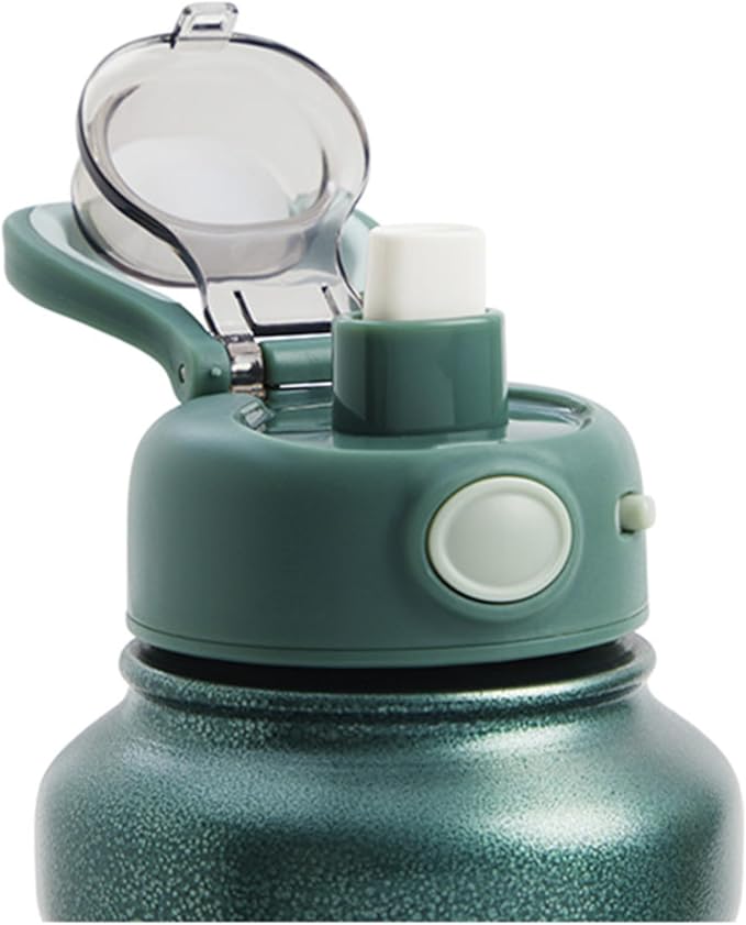 Elk Stainless Steel Bottle with Easy-Push Lock Button and Dual Lid with Removable Straw - 30 Oz - Rustic Clay Red