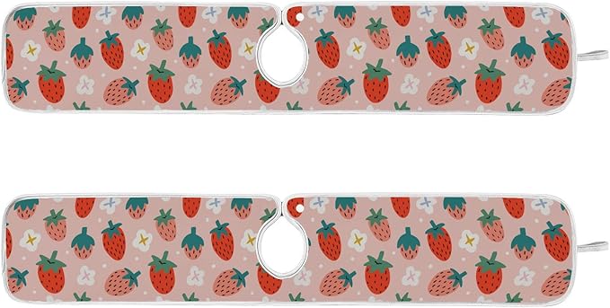 Kitchen Faucet Absorbent Mat,Strawberry Summer Berry Water Splash Guard for Sink, Faucet Drip Catcher Thicken Sponge Microfiber Faucet Water Catcher Mat Sink Absorbent Mat for Kitchen 23x5in 2 Pack