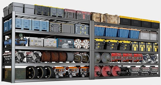 68" W Garage Shelving Heavy Duty, 5 Tier Garage Shelves, Adjustable Storage Shelving Unit, Commercial Metal Shelf for Warehouse, Pantry, School, Shop, 68" Wx20 Dx84 H, 2 Pack