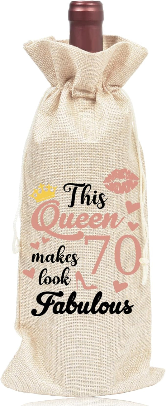 Happy Birthday Wine Bag Gift - 70th Birthday Gift Red Wine Bag 70th Birthday Gift Ideas Happy 70th Birthday Decor 70 Years Old Birthday Party Decoration Wine Bag Gifts for Women Men