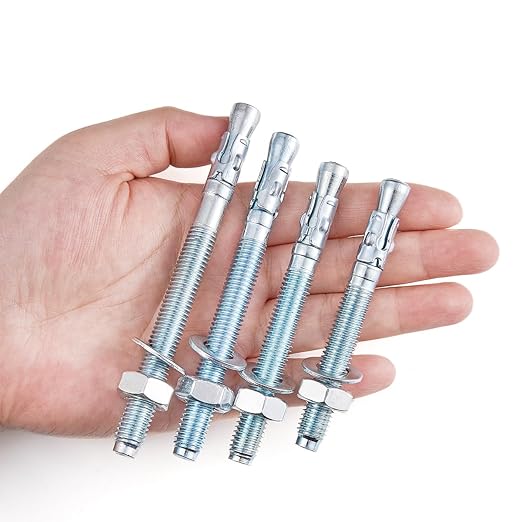 20 Pcs Zinc Plated 3/8" Wedge Anchors & Concrete Anchors Kit for Reinforcing Building Structures & Industrial Equipment Mounting