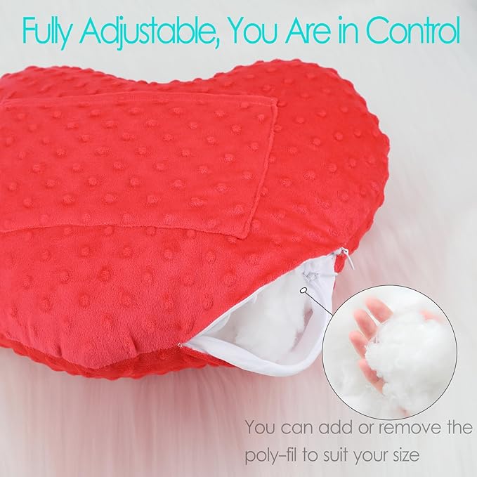 Heart Surgery Pillow for Open Heart Surgery After Bypass Coughing with Pocket Comfort Cushion Recovery Gifts Women Men Patients Minky Dot Red