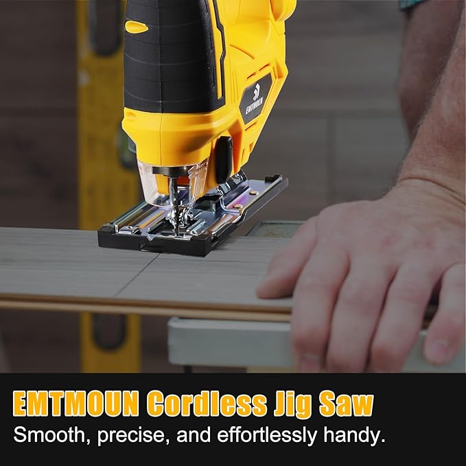 Cordless Jig Saw Compatible with Dewalt 20V Max Battery, Brushless Jigsaw For 3 Orbital Settings, 3200RPM, 0-45° Bevel Cuts, Jigsaw Tool with LED Light (Battery Not Included)