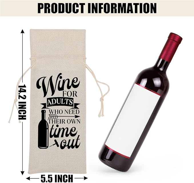 Funny Wine Quotes Wine Bag Wine Tasting Party Supplies for Wine Lovers Women Men Grammy Groom Friend Christmas Birthday Wedding Bachelorrette Party Wine Bags