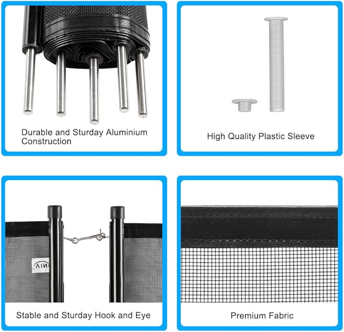 VINGLI Pool Fence 4Ft x 96Ft Swimming Pool Fence in Ground Pool Safety Fencing, Black