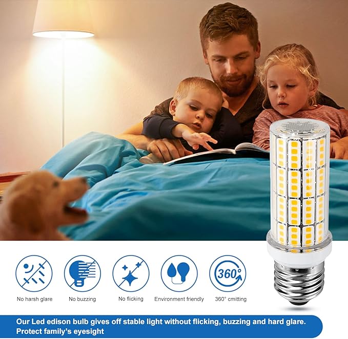LED Light Bulb 2500lumen 200w Equivalent Super Bright 3000K Warm Daylight White 20W LED Bulbs Waterproof E26/E27 Medium Base for Outdoor Indoor Home Garage Backyard LED Corn Light Bulb Pack of 4