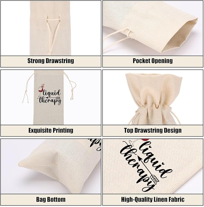Funny Wine Quotes Wine Bag Wine Tasting Party Supplies for Wine Lovers Women Men Bride Mimi Friend Christmas Birthday Wedding Bachelorrette Party Wine Bags