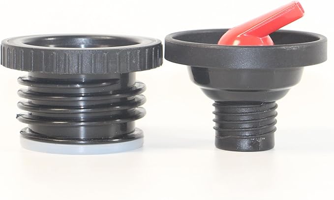 Thermos Yerta Pico de Mate Replacement Stopper for Stanley Classic Vacuum Insulated Wide Mouth Bottle (473ml/750ml/1.1QT, 1.5QT, 2QT) (Black-Red, Set of 2)