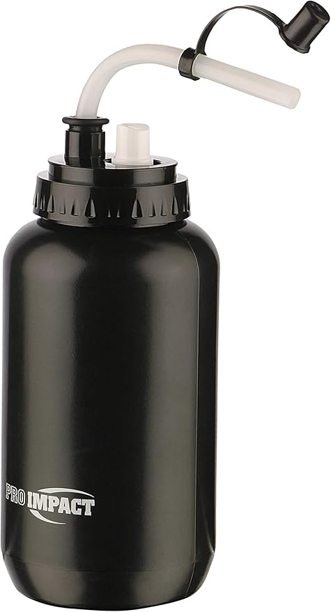 Pro Impact Squeezable Water Bottle with Bendable Long Straw and Spray cap - LDPE BPA Free Plastic - Hydration for Baseball Hockey Gym MMA Yoga Boxing Cycling Softball Football Lacrosse (35.5 Oz.)