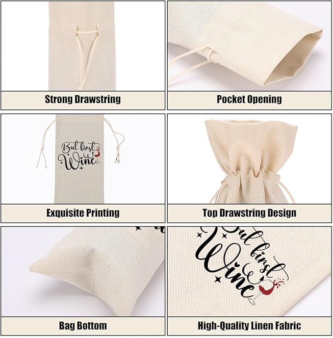 Funny Wine Quotes Wine Bag Wine Tasting Party Supplies for Wine Lovers Women Men Bride Mum Friend Christmas Birthday Wedding Bachelorrette Party Wine Bags