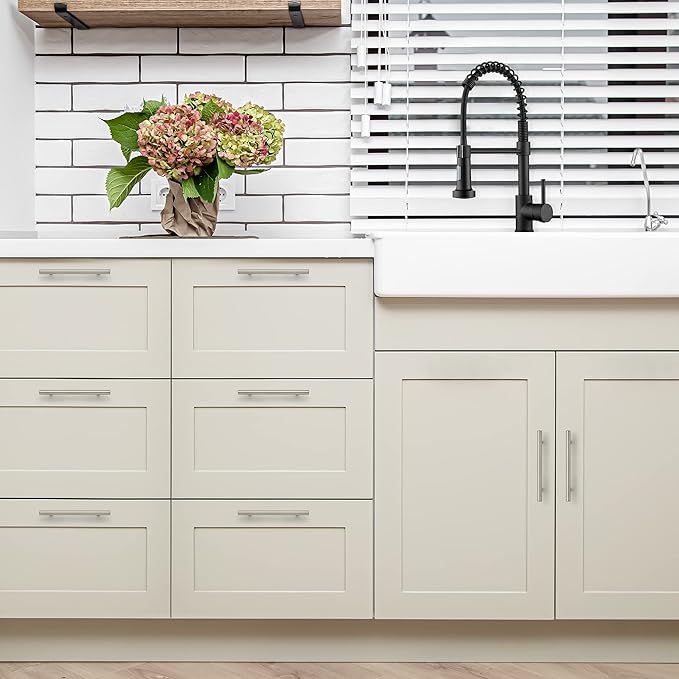 Ravinte 30 Pack | 7.38'' Cabinet Pulls Brushed Nickel Stainless Steel Kitchen Drawer Pulls Cabinet Handles 7-3/8”Length, 5” Hole Center with Mounting Template