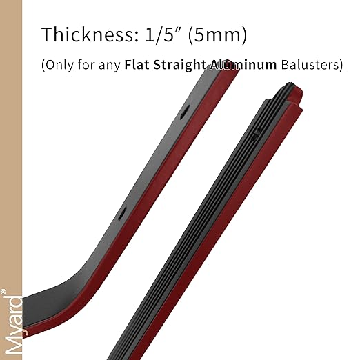 Myard 32-1/4 Inches Flat Straight Aluminum Deck Balusters Furniture with Screws for Wood Composite Facemount Deck Railing (25-Pack, Matte Black)