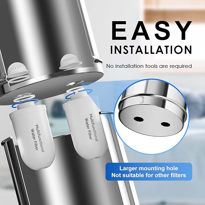 Purewell 2 Pack K8001 Multifunctional Water Filter Elements, Replacement Filters for Purewell Upgraded PW-FH/PW-FH-CF/PW-FH-FT Gravity Water Filter System