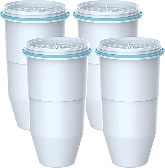 Filterlogic NSF/ANSI 42,53&372 Certified Replacement Water Filters, Water Pitchers, and Dispensers Reduce TDS, Chlorine, and More (Pack of 4)