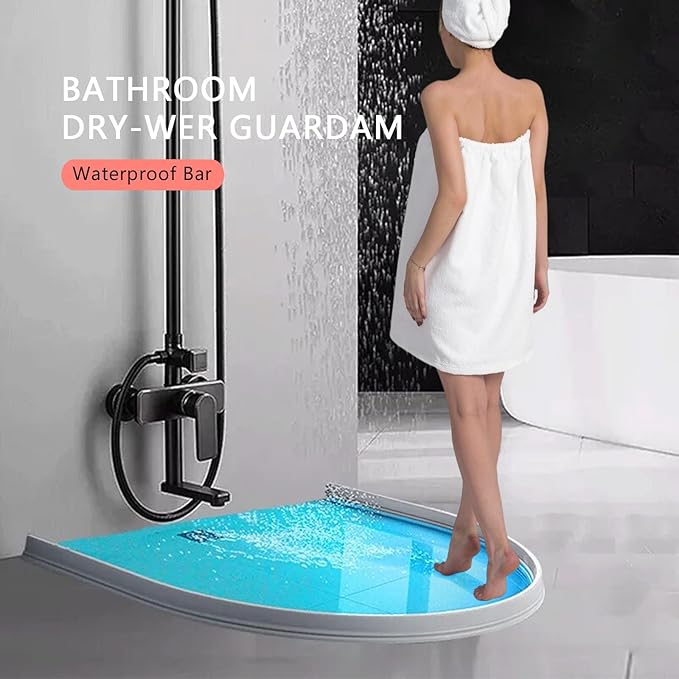 3CM Shower Threshold Water Dam 6.56FT Splash Guard for Shower Bathroom Sink Splash Guard Self Adhesive Dry and Wet Separation for Bathroom Bathtubs Sinks and Countertop Floor& Kitchen