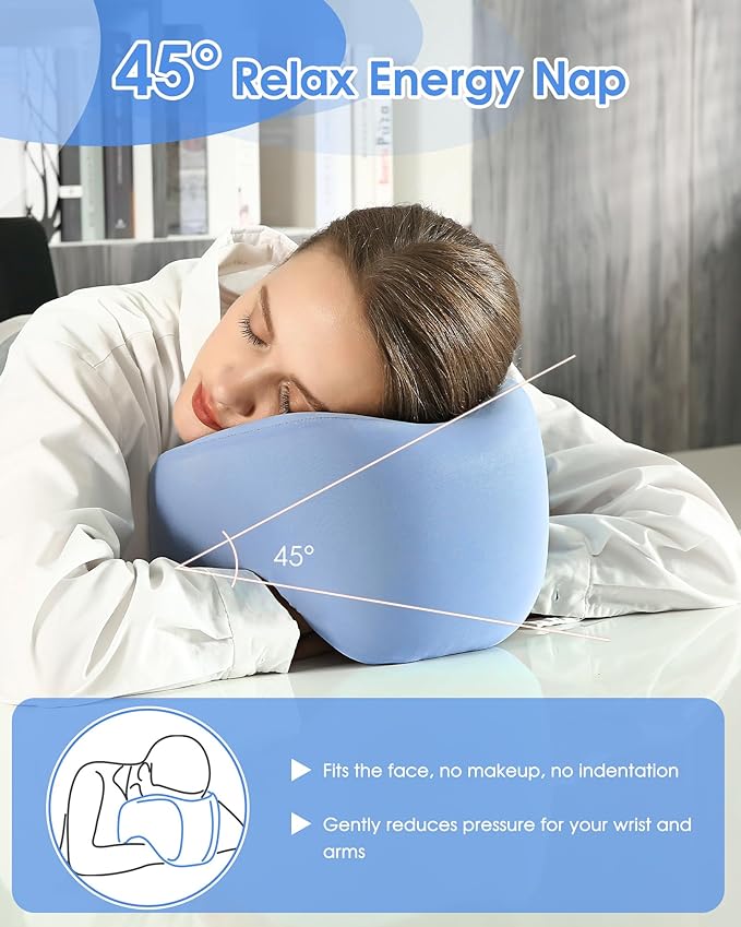 2-in-1 Travel Pillow, 2 Pack Upgraded Airplane Pillow with Storage Bag, Face Down Pillow Relax Arms, Adjustable U Shape Memory Foam Neck Pillow for Airplane, Car, Train, Bus and Home Use