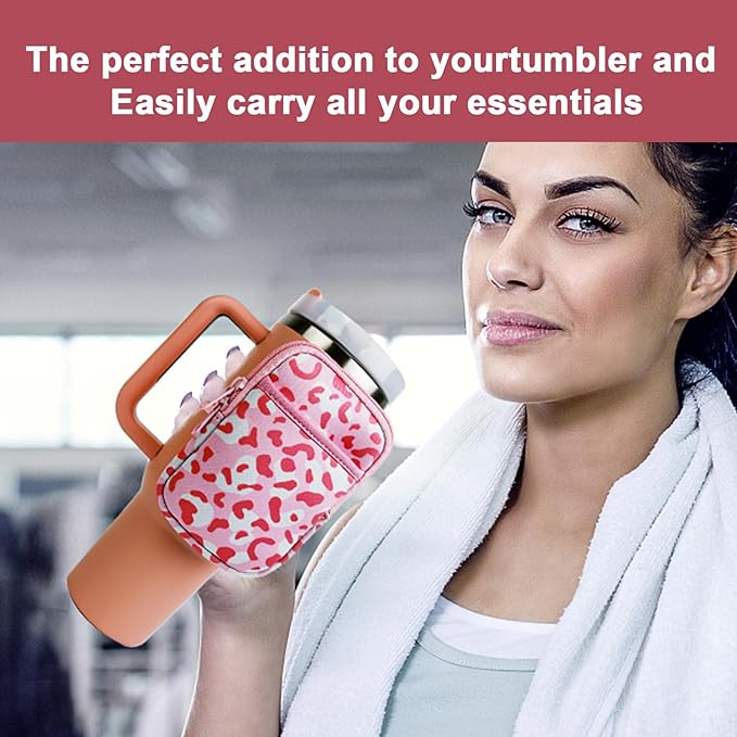 MLKSI Water Bottle Zipper Pouch for Stanley Cup Accessories, Cute Storage Bags for Stanley Tumbler with Handle, Gym Accessories for Simple Modern 40 oz Tumbler with Handle Stanley Bottle