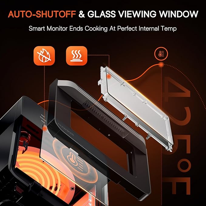 Nuwave Brio 15.5Qt 10-IN-1 Air Fryer Rotisserie Oven, XL Family Size, Even & Crisp AirFry, Reheat, Roast, Dehydrate for Quick Meals, 50°-425°F Control, 100 Presets & 50 Memory, Dishwasher-Safe, 1800W