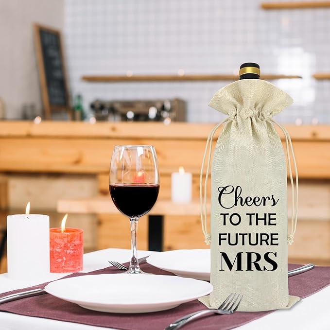 Future Mrs Gifts Engagement Gifts for Her Fiancee Gift Wine Bag Bride to Be Gifts Bridal Shower Gift Bachelorette Wedding Gift for Friend Sister Bestie Girlfriend Reusable Wine Bottle Bag Cover