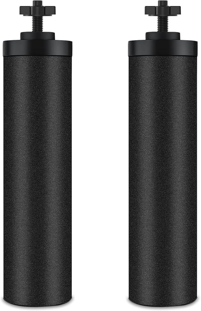 Water Filter Replacement for Berkey, Black Purification Elements, Activated Carbon Filters, Compatible with Berkey Gravity Water Filter System, Pack of 2