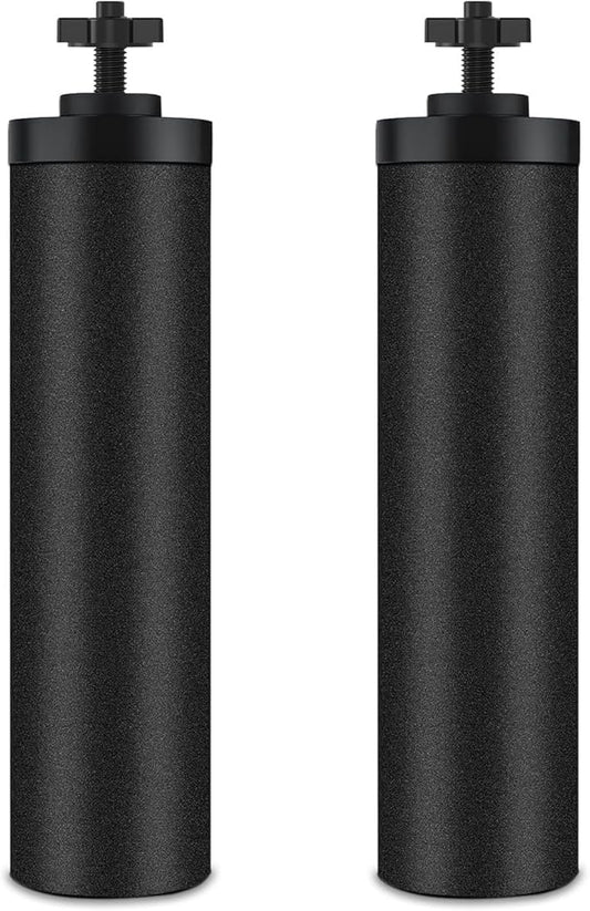 Water Filter Replacement for Berkey, Black Purification Elements, Activated Carbon Filters, Compatible with Berkey Gravity Water Filter System, Pack of 2