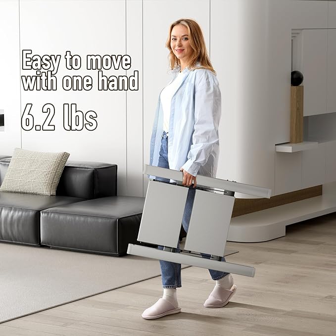 2 Step Ladder,Aluminum Folding Step Stool for Adults,Step Ladder with Wide Anti-Slip Pedal,330 lbs Capacity for Home,Office,Kitchen,Library(Grey)