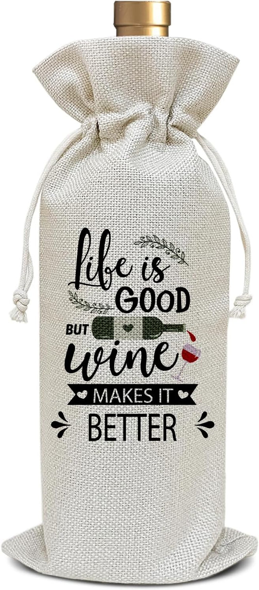 Funny Wine Bag, Birthday Gifts for Women Friends Bestie Coworker, Go Away Gifts Retirement Gifts Holiday Thanksgiving Christmas Party Favor Wine Bag Decoration Supplies /23