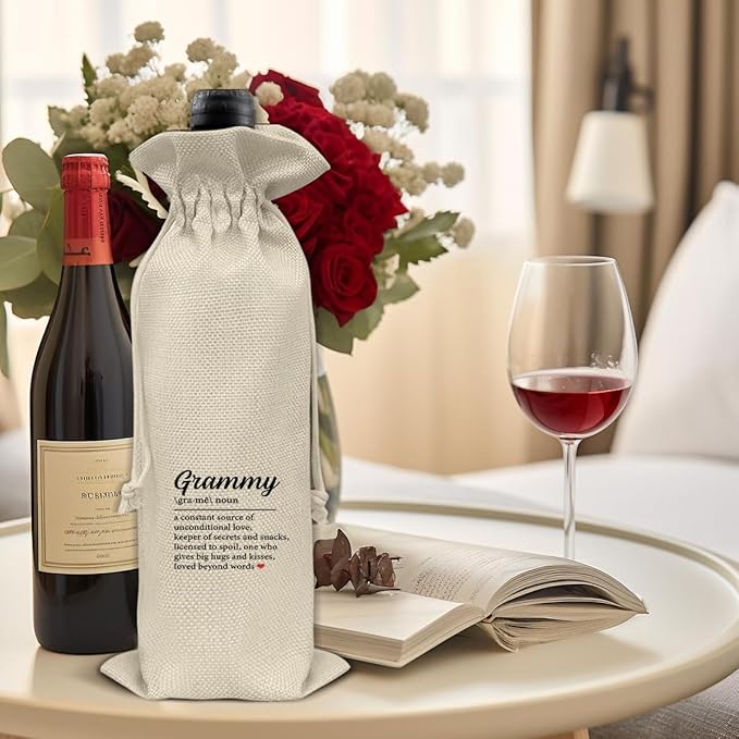 Grandma Gifts Wine Bag Grammy Gifts for Grandma Grammy Birthday Mother's Day Grammy Definition Wine Gift Bag