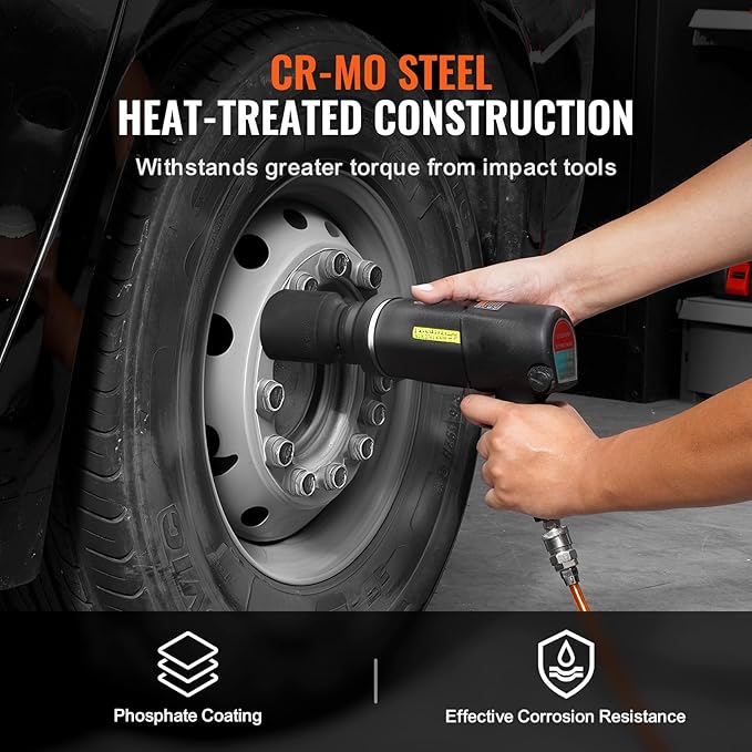 VEVOR Axle Nut Impact Socket Set - 3/4" Drive 6-Point 8-Piece SAE Spindle Nut Socket CR-MO Heat Treated Large Socket Set with Storage Case for Auto Repair, Removing or Installing Axle Nuts