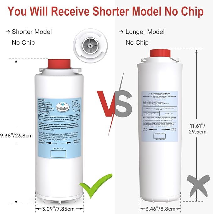 Filter Replacement for Elkay 51300C WaterSentry EWF3000 (9" No Chip - 2 Pack)