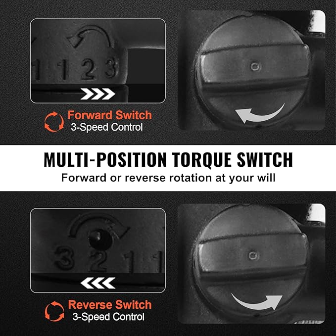 VEVOR 1 Inch Air Impact Wrench, Up to 3160 ft-lbs High Reverse Torque Output 1" Pneumatic Impact Gun w/ 8 Inch Extended Anvil & Carrying Case for Heavy Duty Repairs and Maintenance