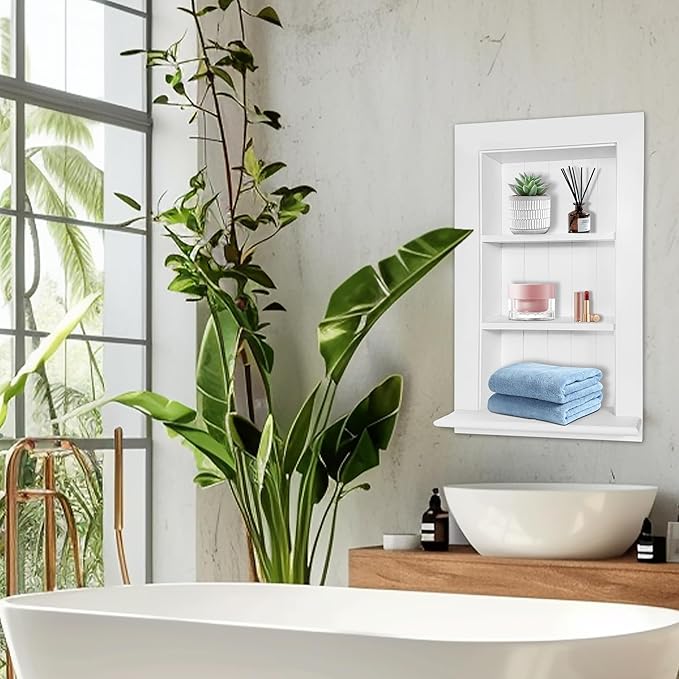 Royxen Recessed Medicine Cabinet 14 x 24 Inch, Medicine Cabinets, Large Medicine Cabinet, 3-Tier Bathroom Cabinets Wall Mount for Home Storage