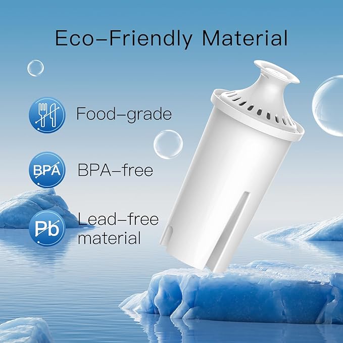 NSF Certified Pitcher Water Filter, Replacement for Brita® Filters, Pitchers, Dispensers, Brita® Classic OB03, Mavea® 107007, 35557, and More (Pack of 3)