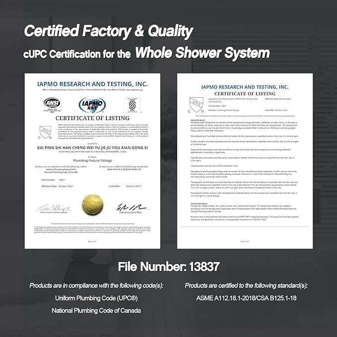Iriber Brushed Gold Rain Shower System with 12 Inch Shower Head and Handheld shower Bathroom Wall Mounted Golden Shower Set Contain Shower Faucet Mixer Valve and Trim Kit (Valve Cartridge Included)