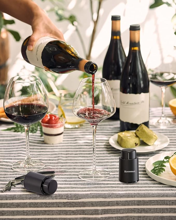 Wine Bottle Stopper, Vacuum Wine Bottle Stoppers, Reusable Wine Stoppers, Bottle Sealer Keeps Wine Fresh, 100% seal anti-leakage[2 PACK]…