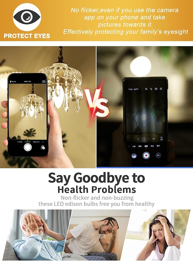 CRLight 6W Dimmable LED Candelabra Bulb 3200K Soft White, 80W Equivalent 750LM, E12 Base LED Filament Light Bulbs, Antique Edison B11 Candle Frosted Glass Chandelier Bulbs, Pack of 8