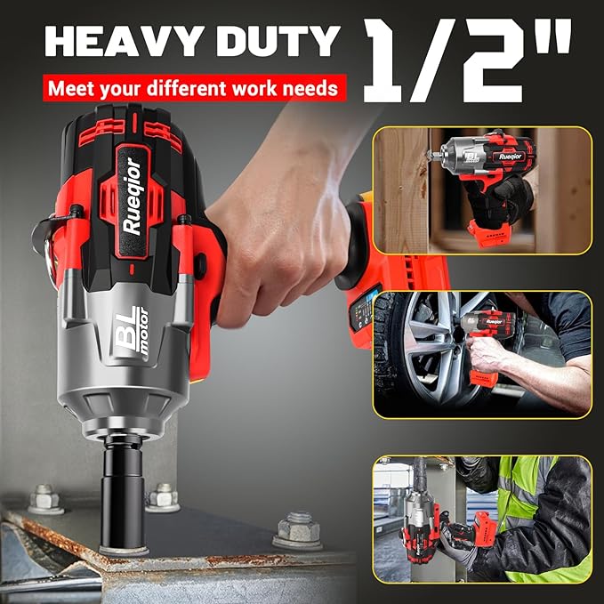 Cordless Impact Wrench 1/2" for Milwaukee 18V Battery, Impact Wrench 1450FT-LBS(2000N.m) High Torque Brushless Electric Impact, with 4 Modes Power Impact Driver for Car, Truck, Mower (No Battery)